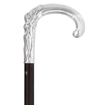 French Eve & Snake Silver Plated Cane: Carbon Fiber Shaft