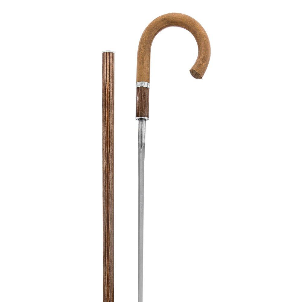 Luxury Brown Malacca Sword-Gadget Stick - Tourist Handle