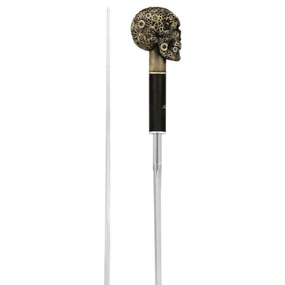 Steampunk Gears & Sword Cane w/ Black Stamina Wood Shaft (Designed by 2 Saints in Paris)