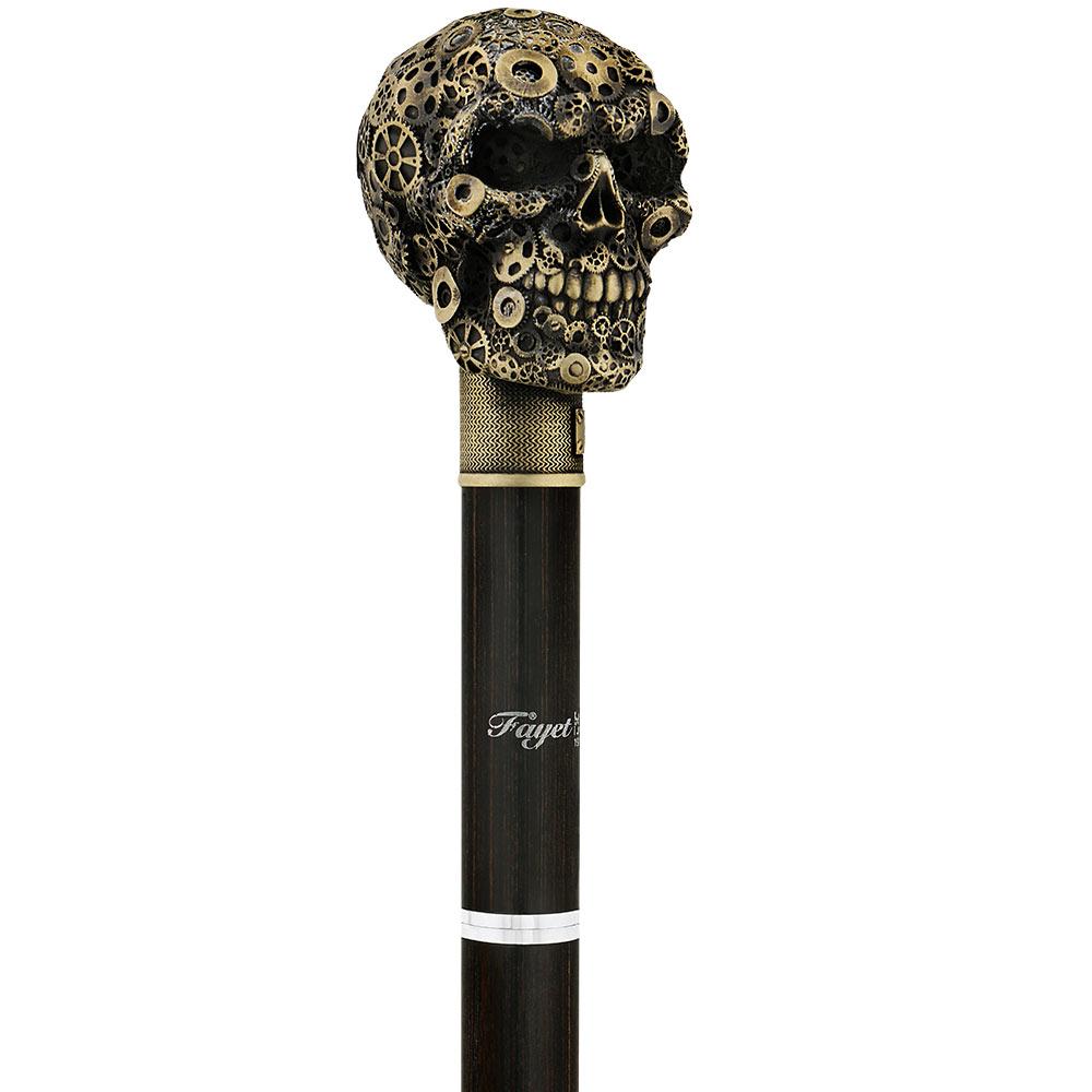 Steampunk Gears & Sword Cane w/ Black Stamina Wood Shaft (Designed by 2 Saints in Paris)