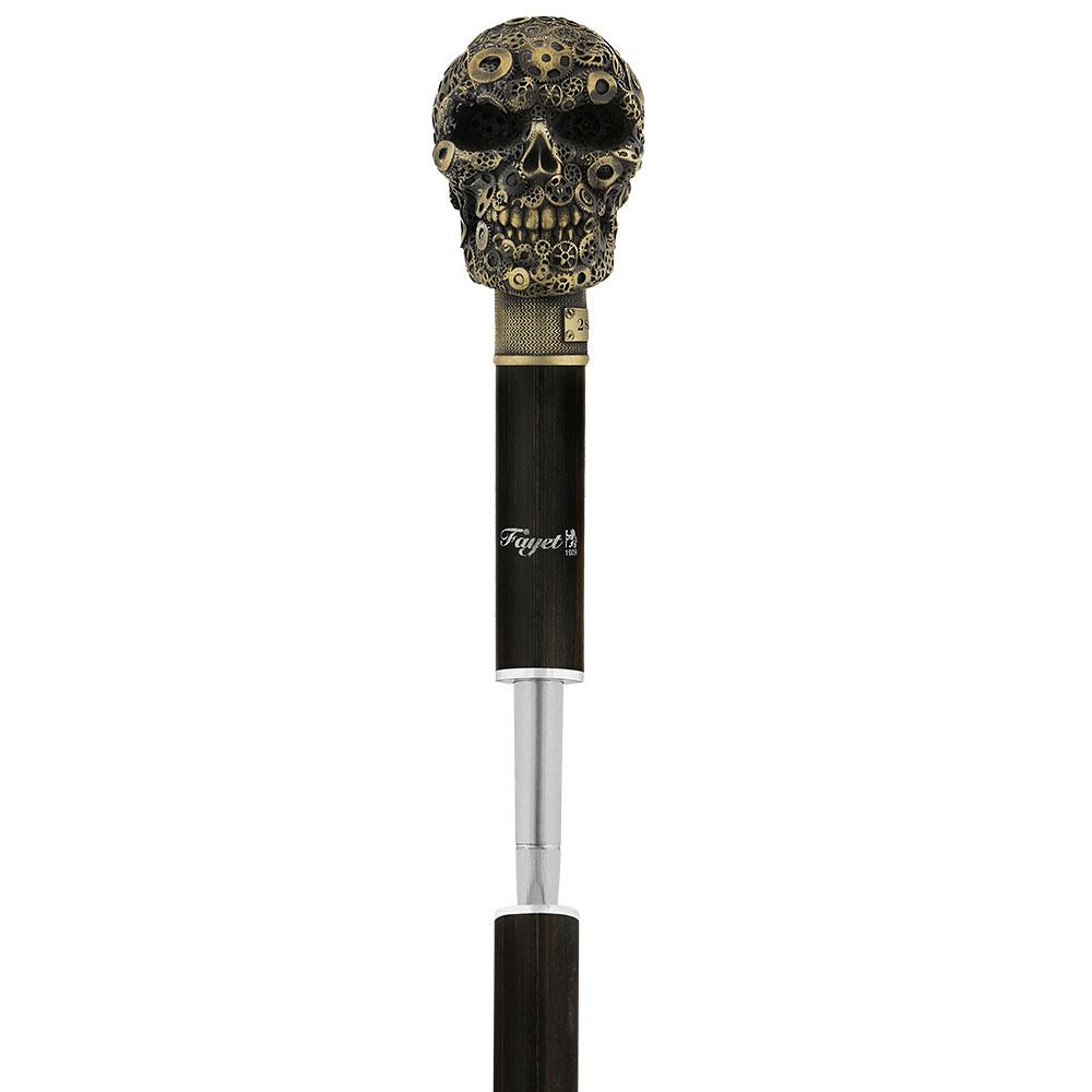 Steampunk Gears & Sword Cane w/ Black Stamina Wood Shaft (Designed by 2 Saints in Paris)