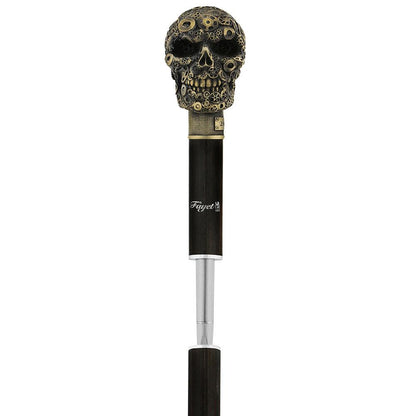 Steampunk Gears & Sword Cane w/ Black Stamina Wood Shaft (Designed by 2 Saints in Paris)