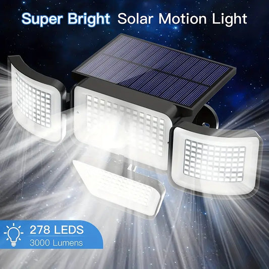 278LEDs Solar Outdoor Motion Sensor Security Flood Lights