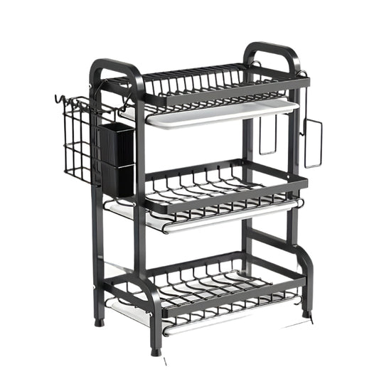 Dish Rack with Utensil & Board Holder (3-Tier)