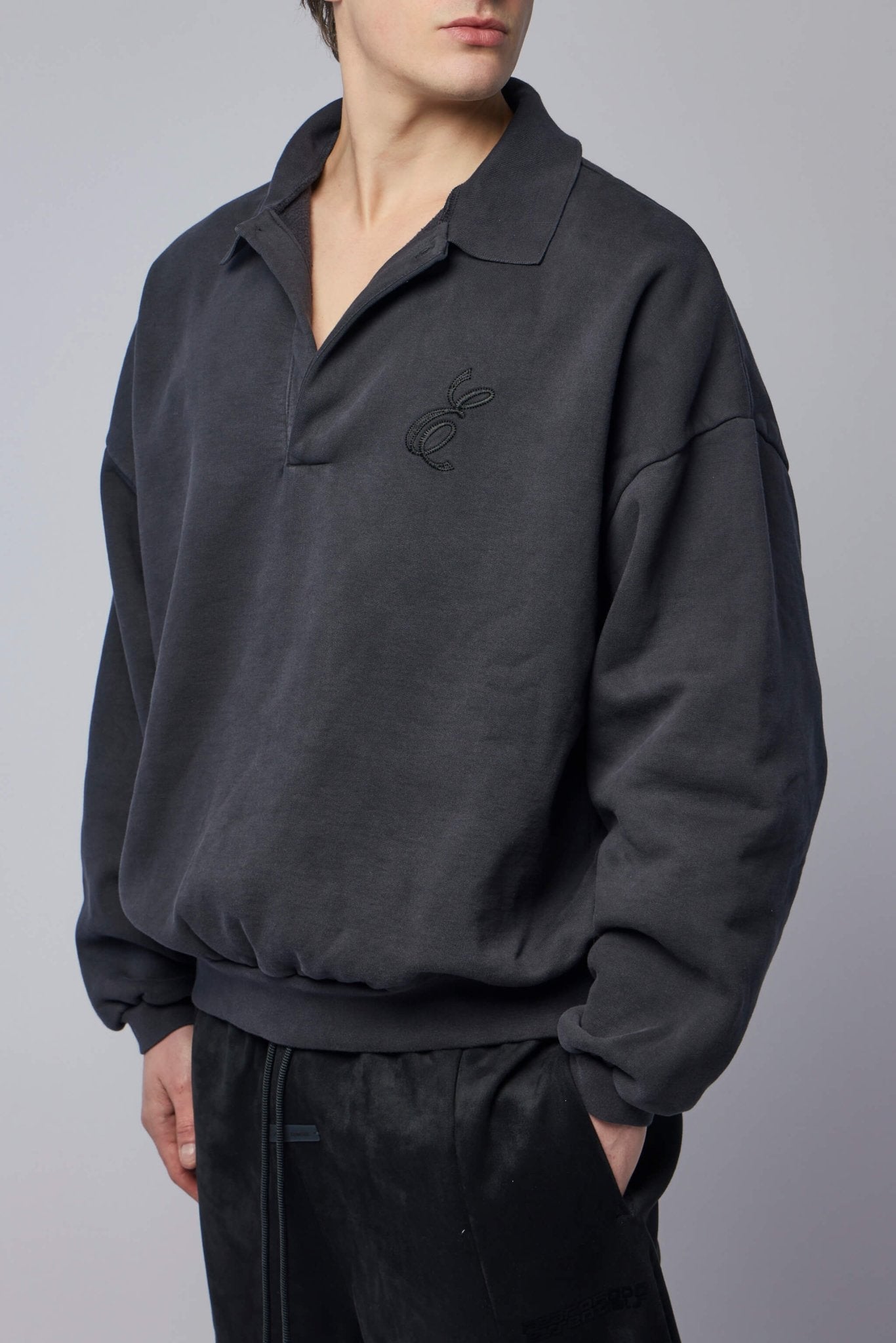 Embroidered Classic Polo Sweatshirt