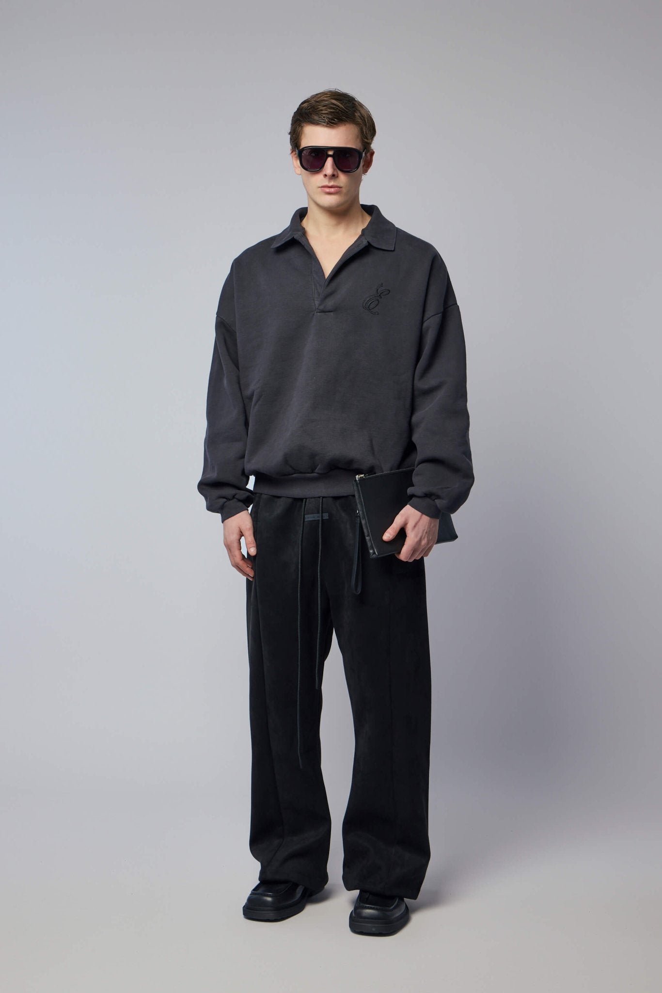 Embroidered Classic Polo Sweatshirt