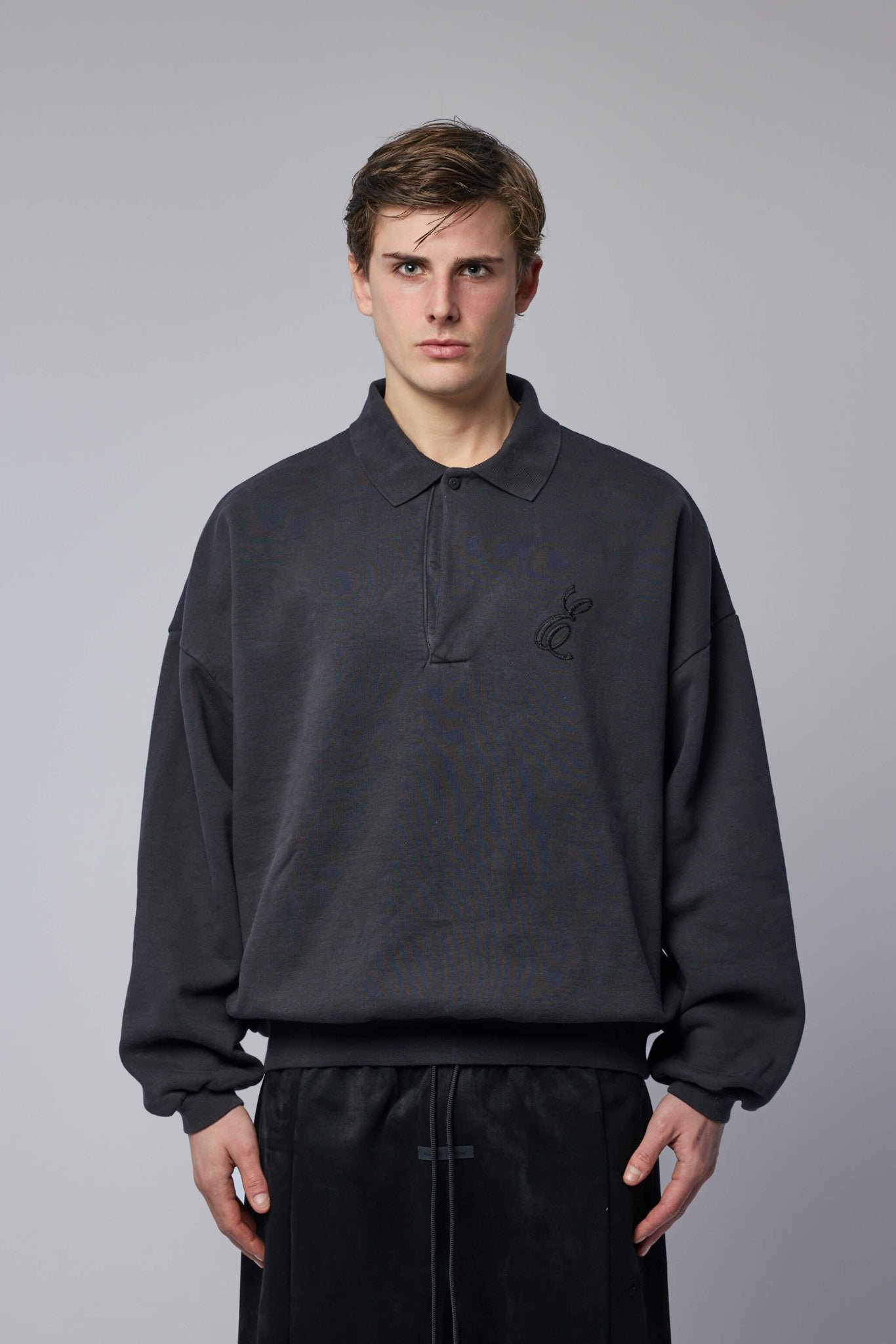 Embroidered Classic Polo Sweatshirt