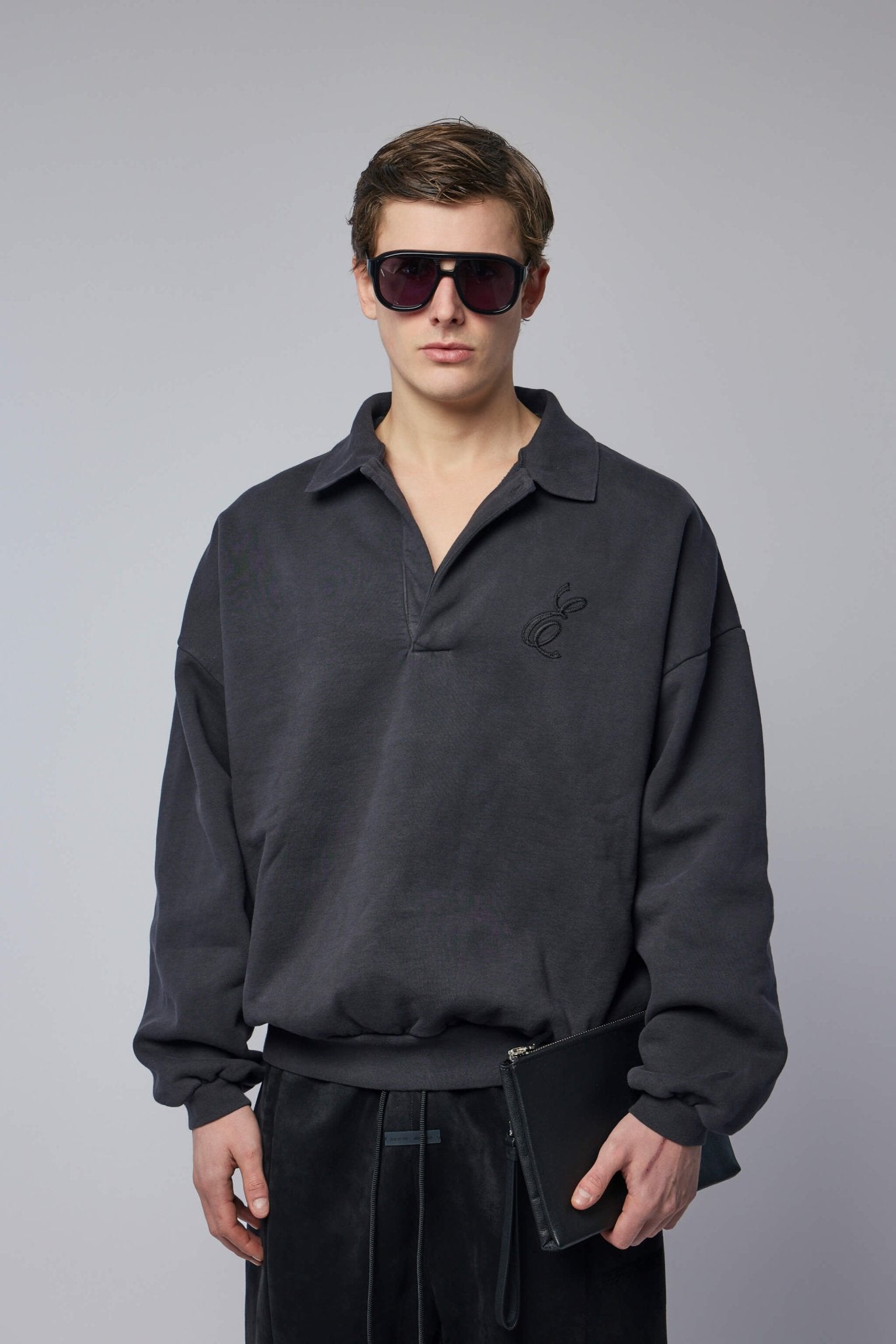 Embroidered Classic Polo Sweatshirt