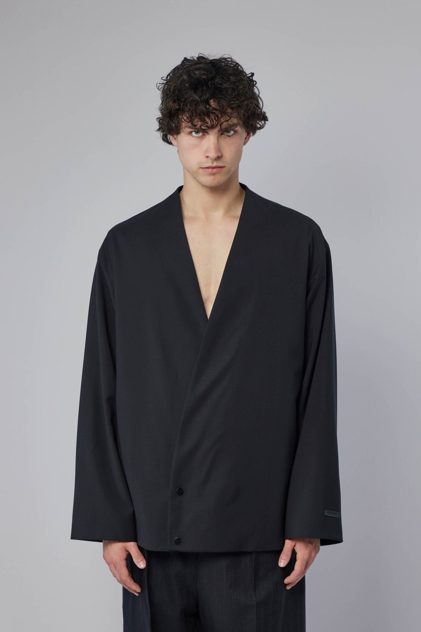Relaxed Lapelless Jacket