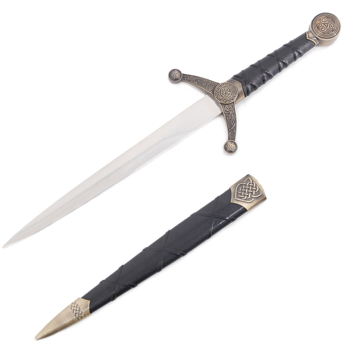 Gold Celtic Knot Dagger with Scabbard - TOPHATTER'S ARMORY DEALS