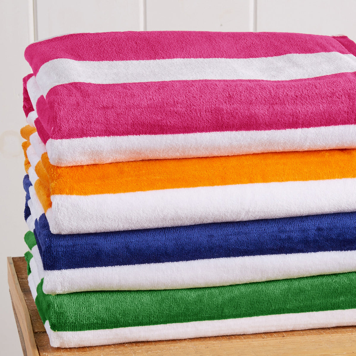 Cotton Velour Cabana Stripe Beach Towel - Novia Collection
