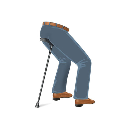 FlipStick Foldable Adjustable Seat Cane with Bag, Available in Black, Blue, and Red