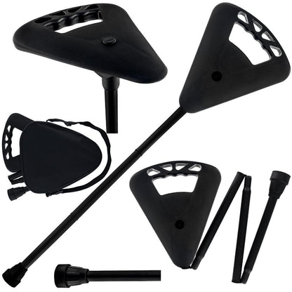 Flipstick: Folding Seat Cane Black - Incl. Bag, Non-Adj.