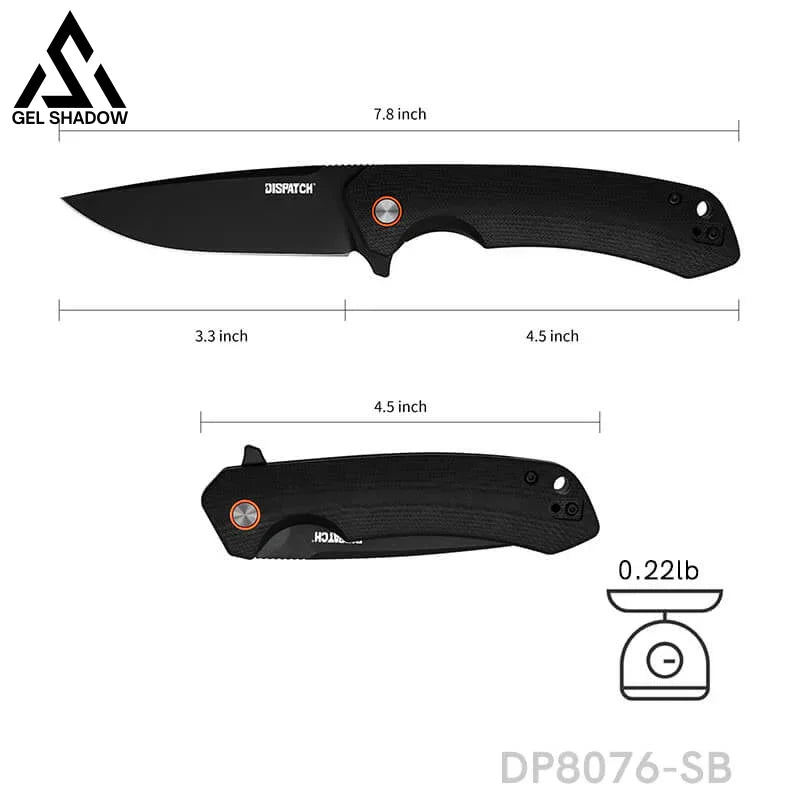 Folding Pocket Knife with D2 Steel, G10 Handle & Ball Bearing Flipper-GS17