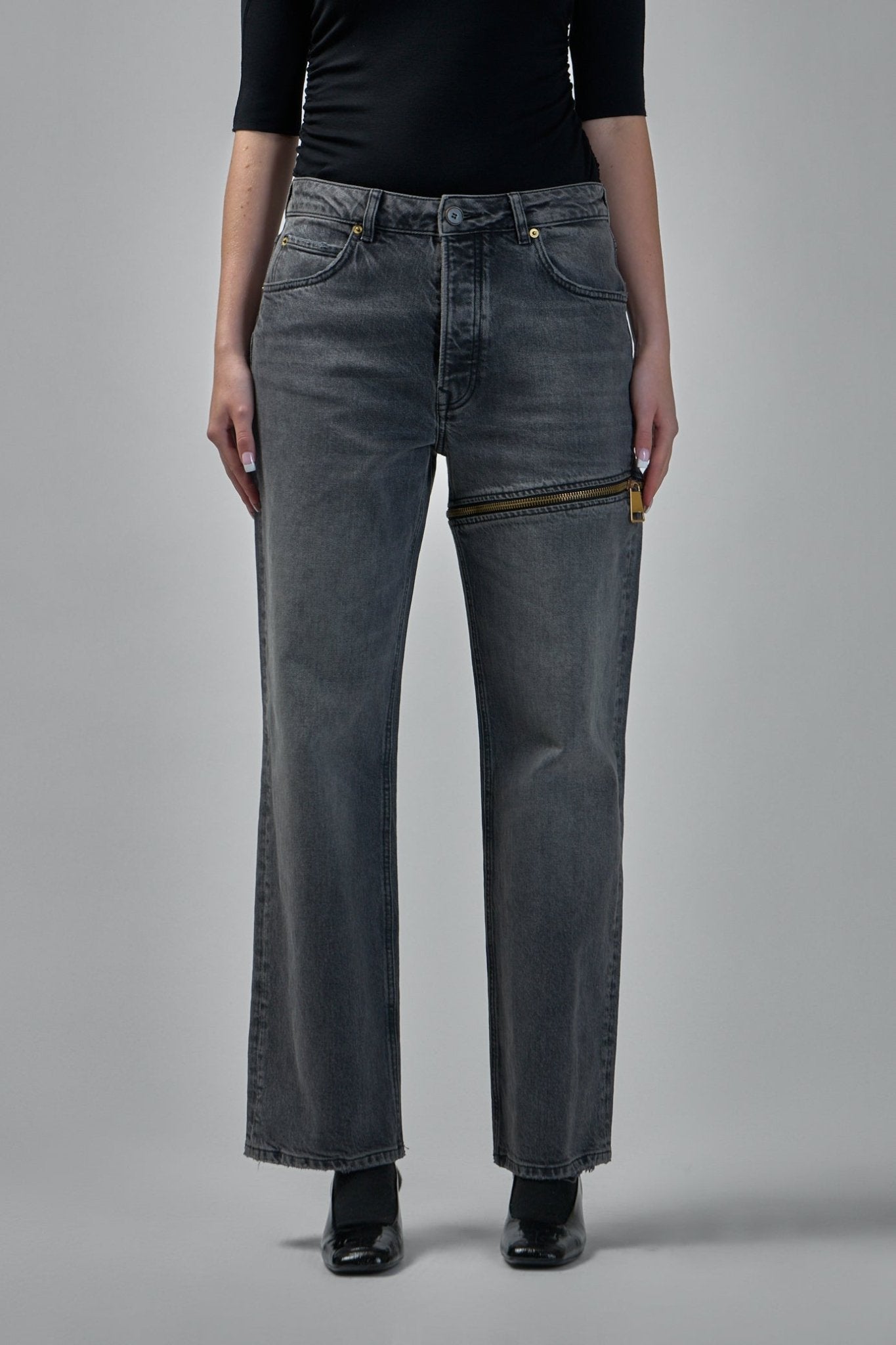 Denim Zipper Trouser