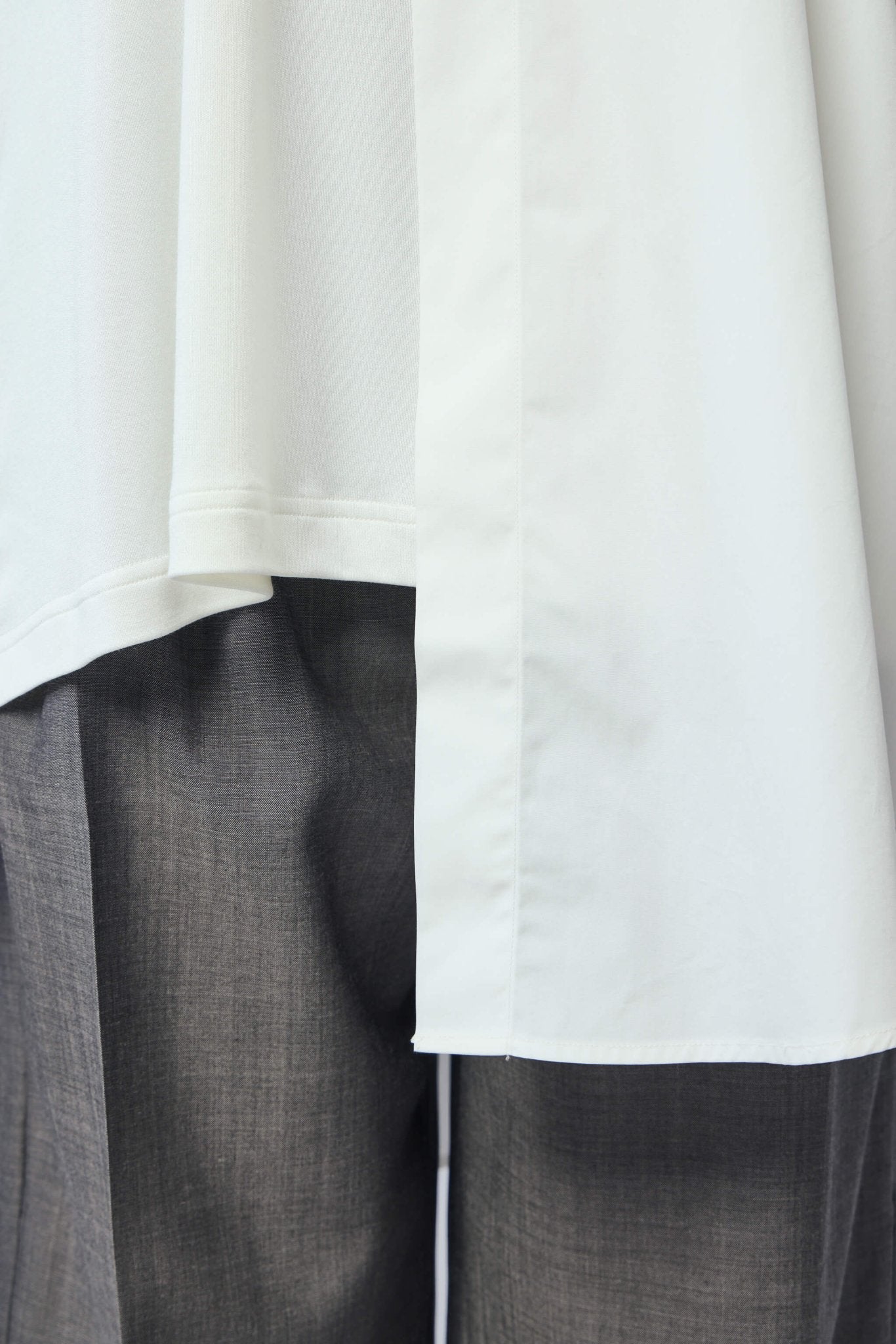 Half Poplin Cotton Silk Jersey Top