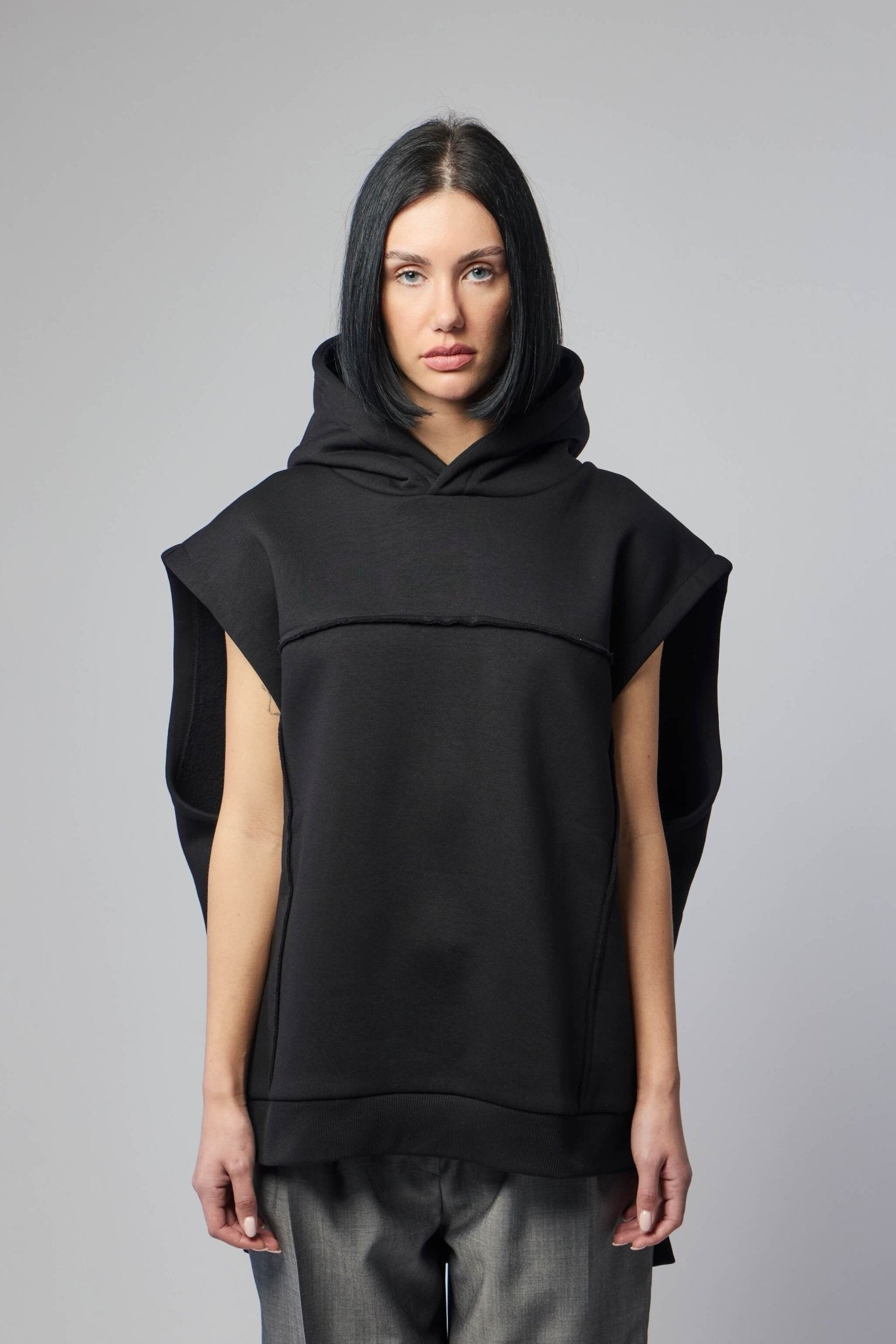 Hood Big Sleeveless Jumper Top