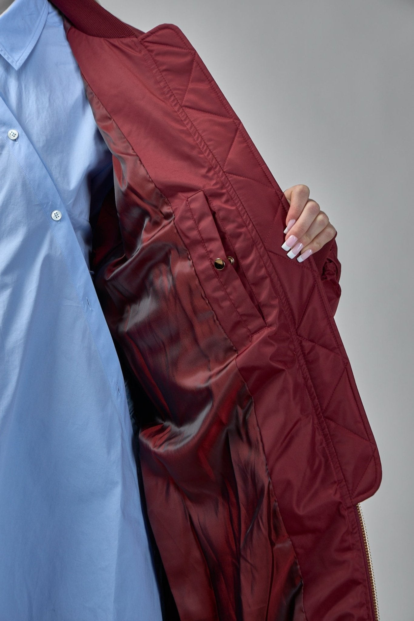 Reward Long Nylon Bomber Jacket Coat