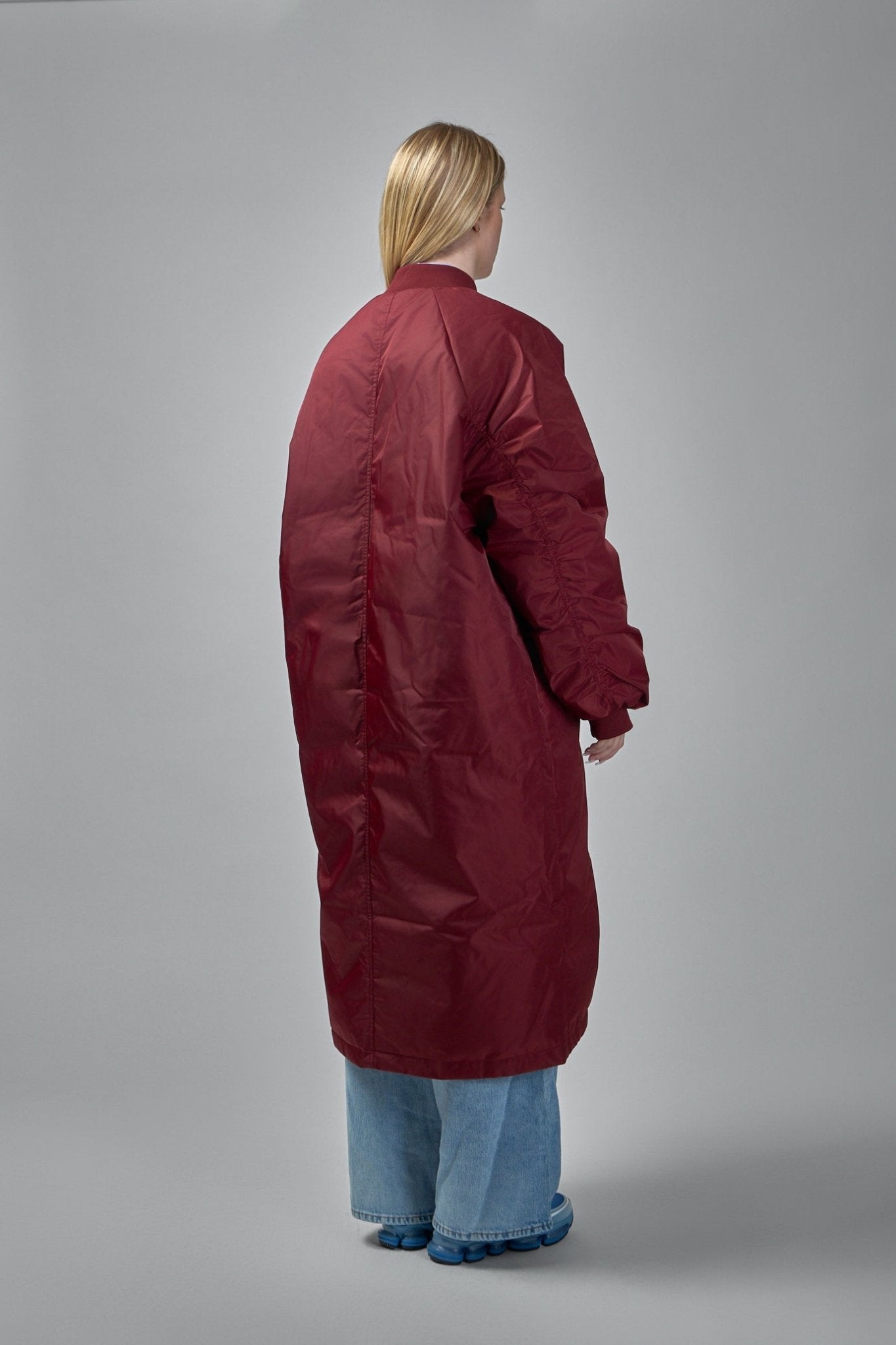 Reward Long Nylon Bomber Jacket Coat
