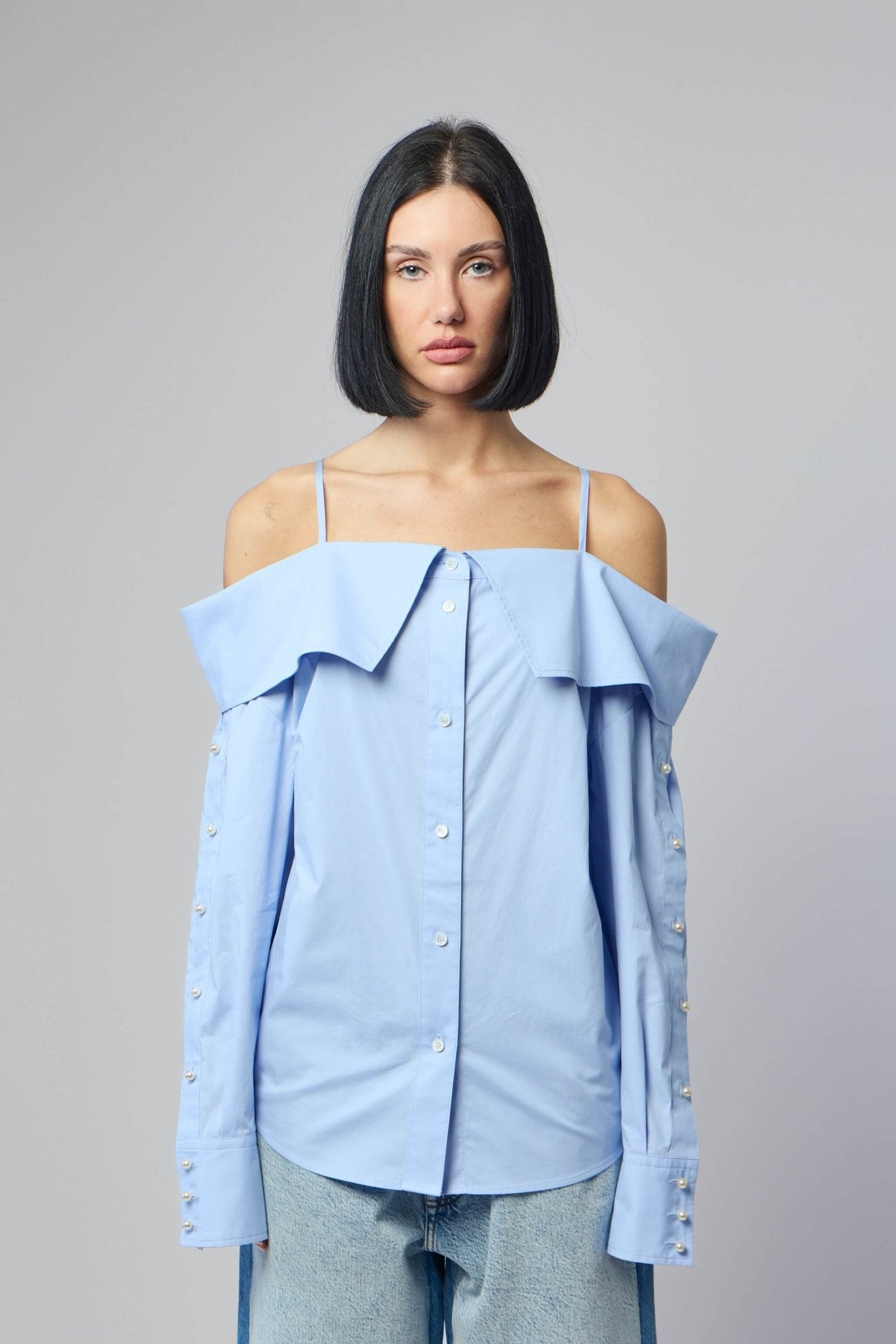 Snap Spaghetti Strap Shirt