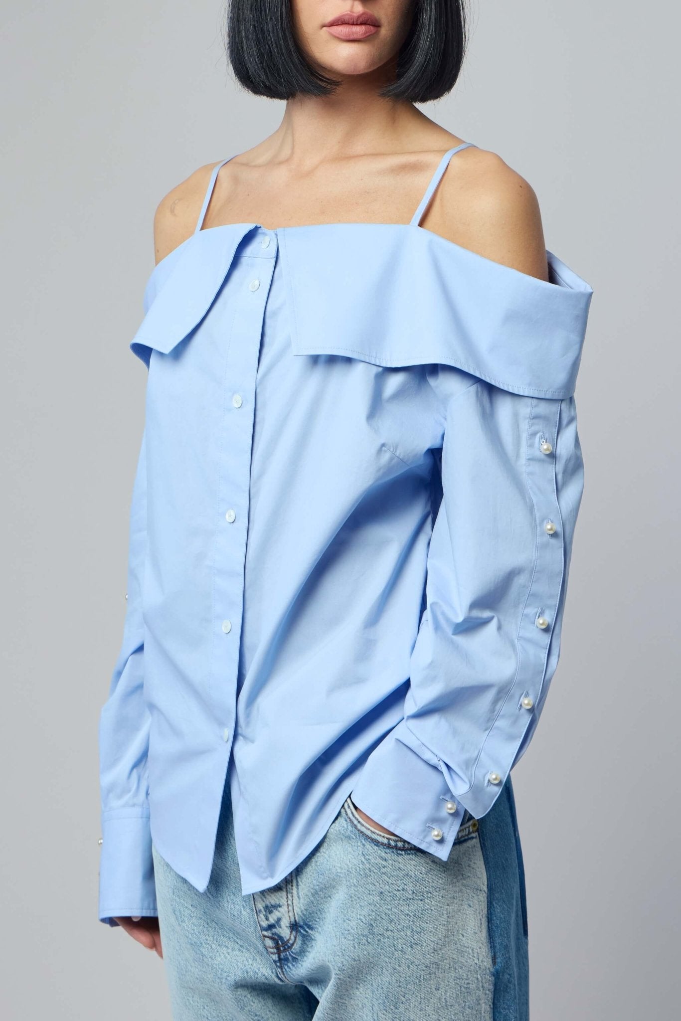 Snap Spaghetti Strap Shirt