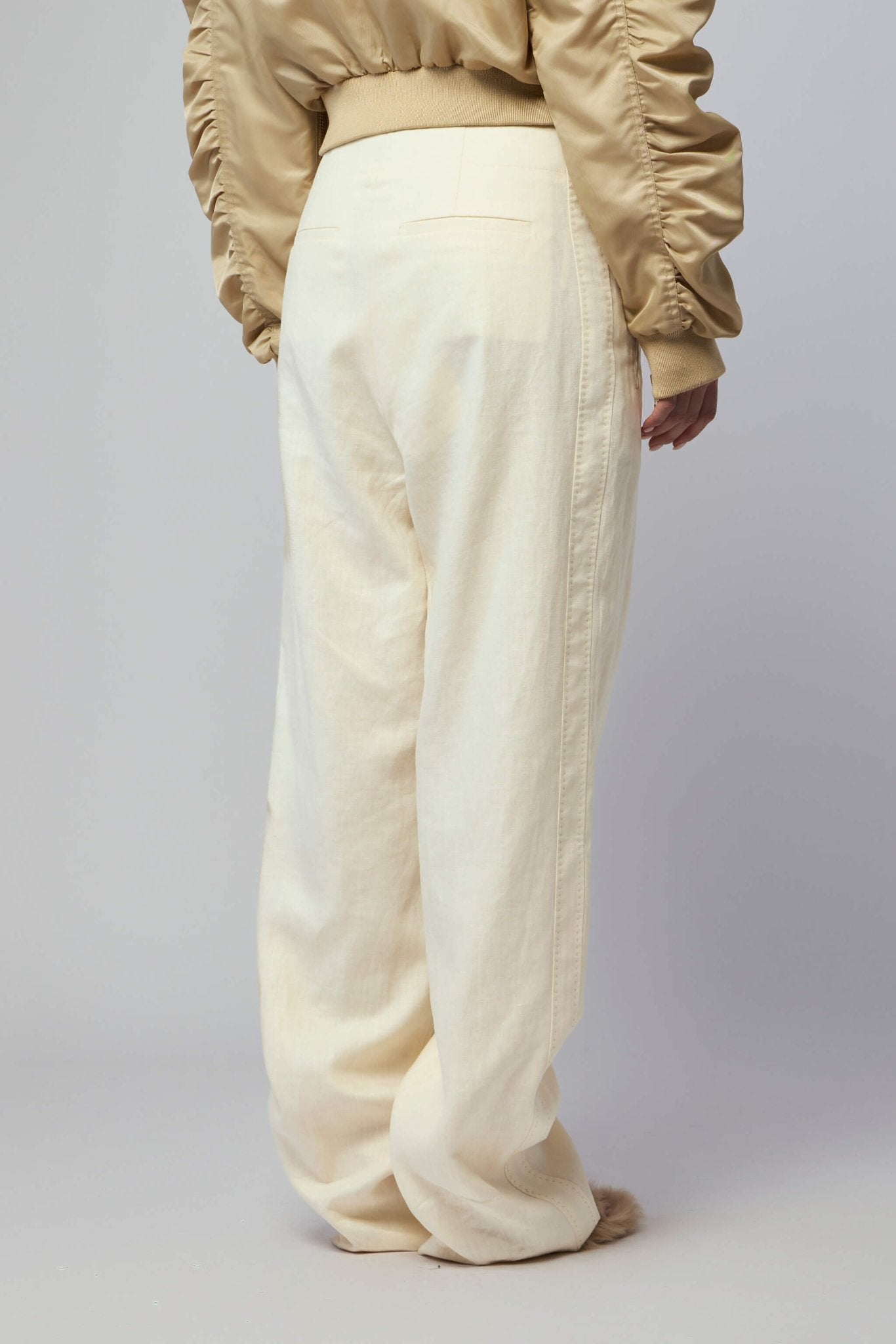 Wide-leg Pants Waist Washed Linen String