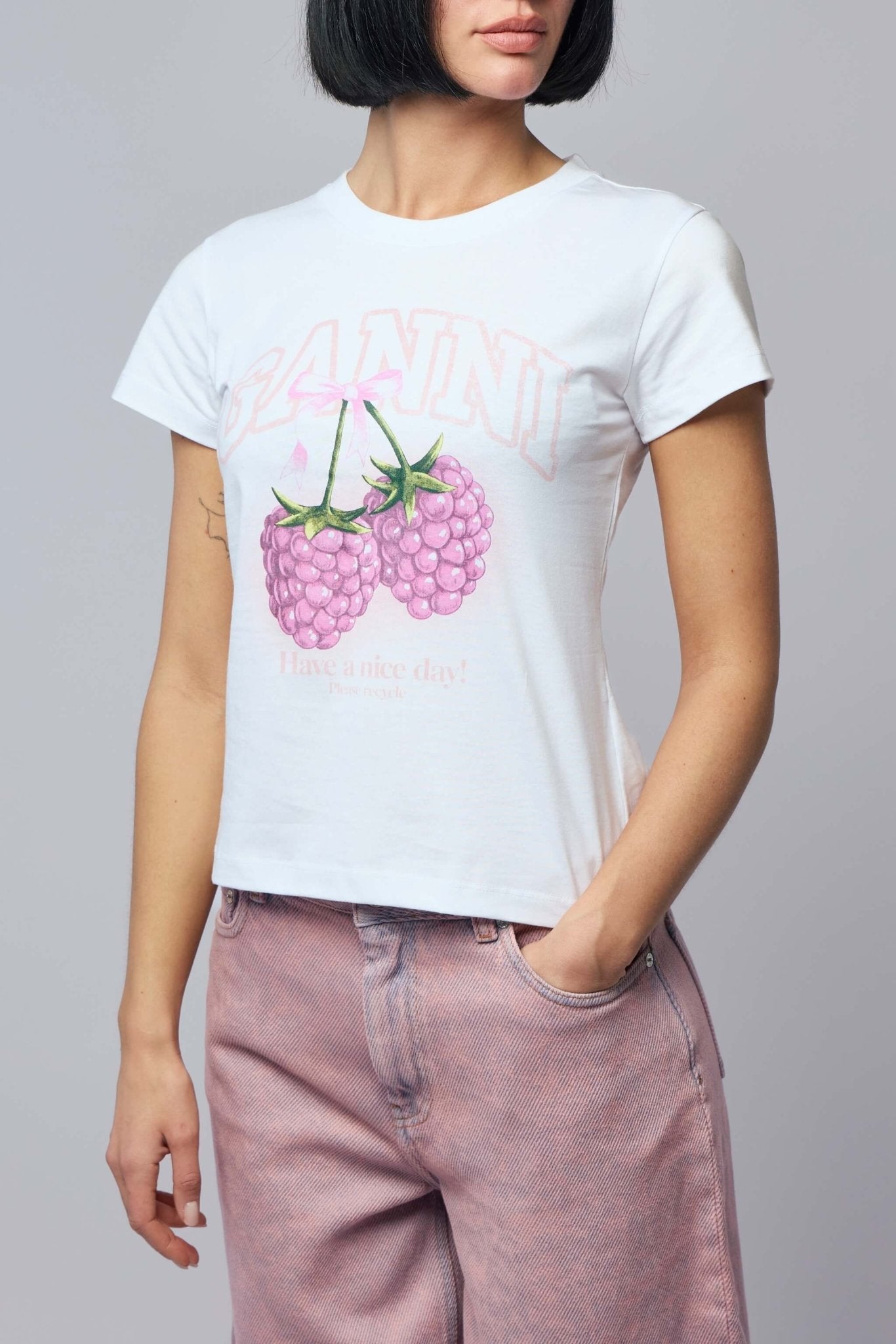 Baby Fit T-shirt with Raspberry