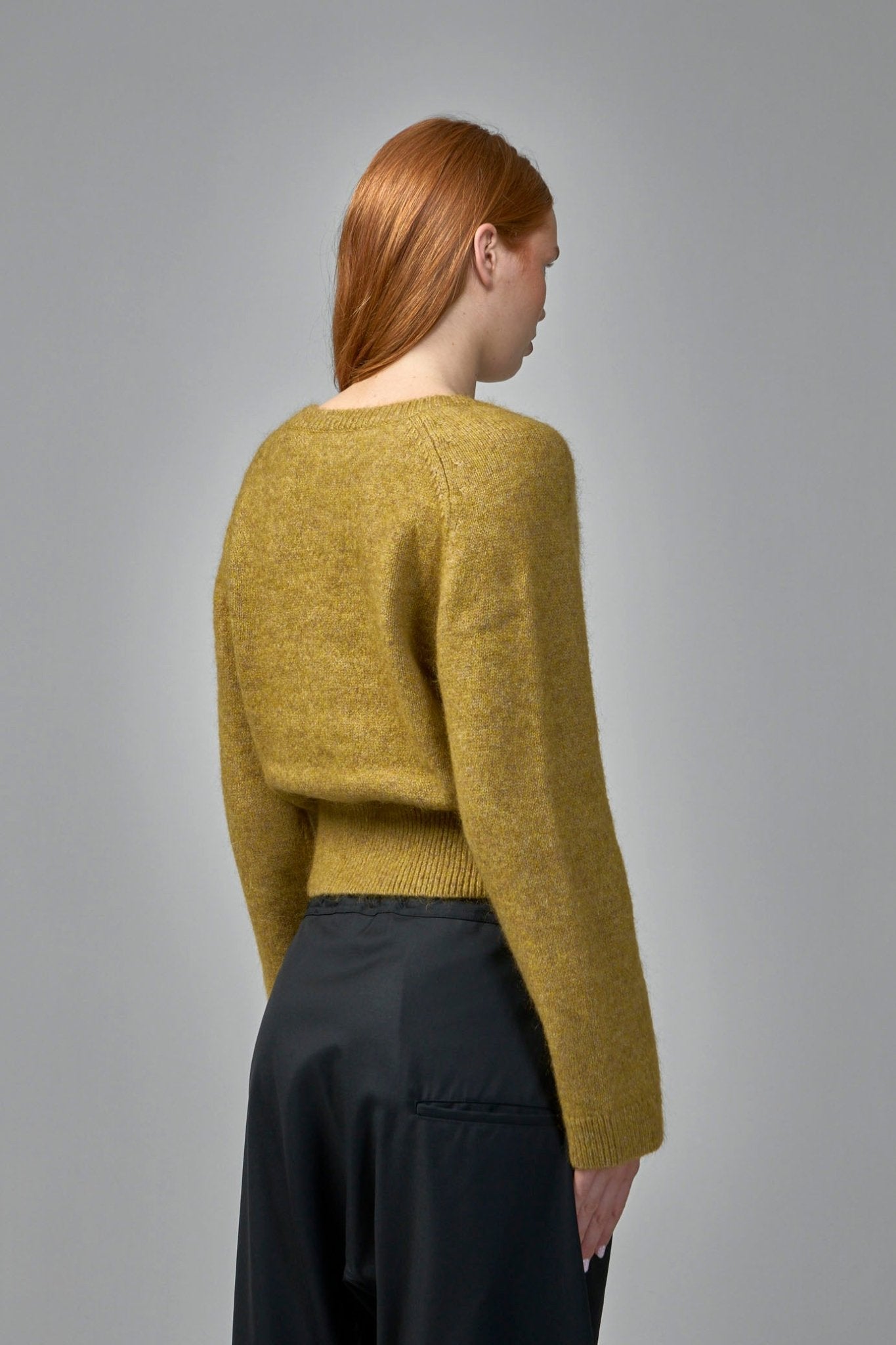 Brushed Mohair Mix Deep V-neck