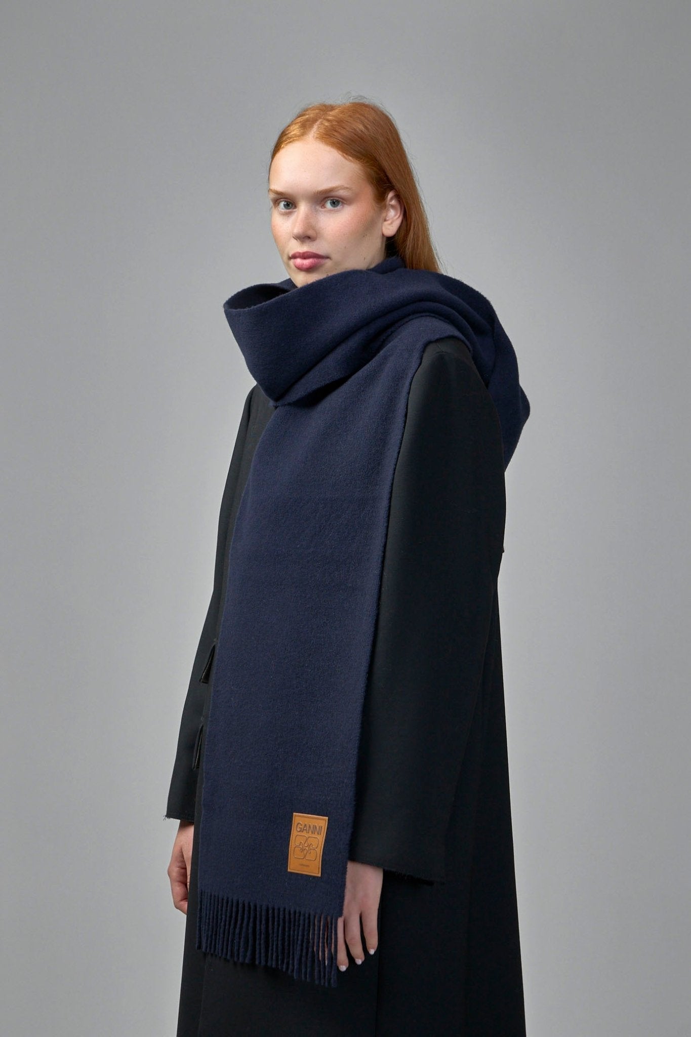 Double Face Wool Solid Scarf