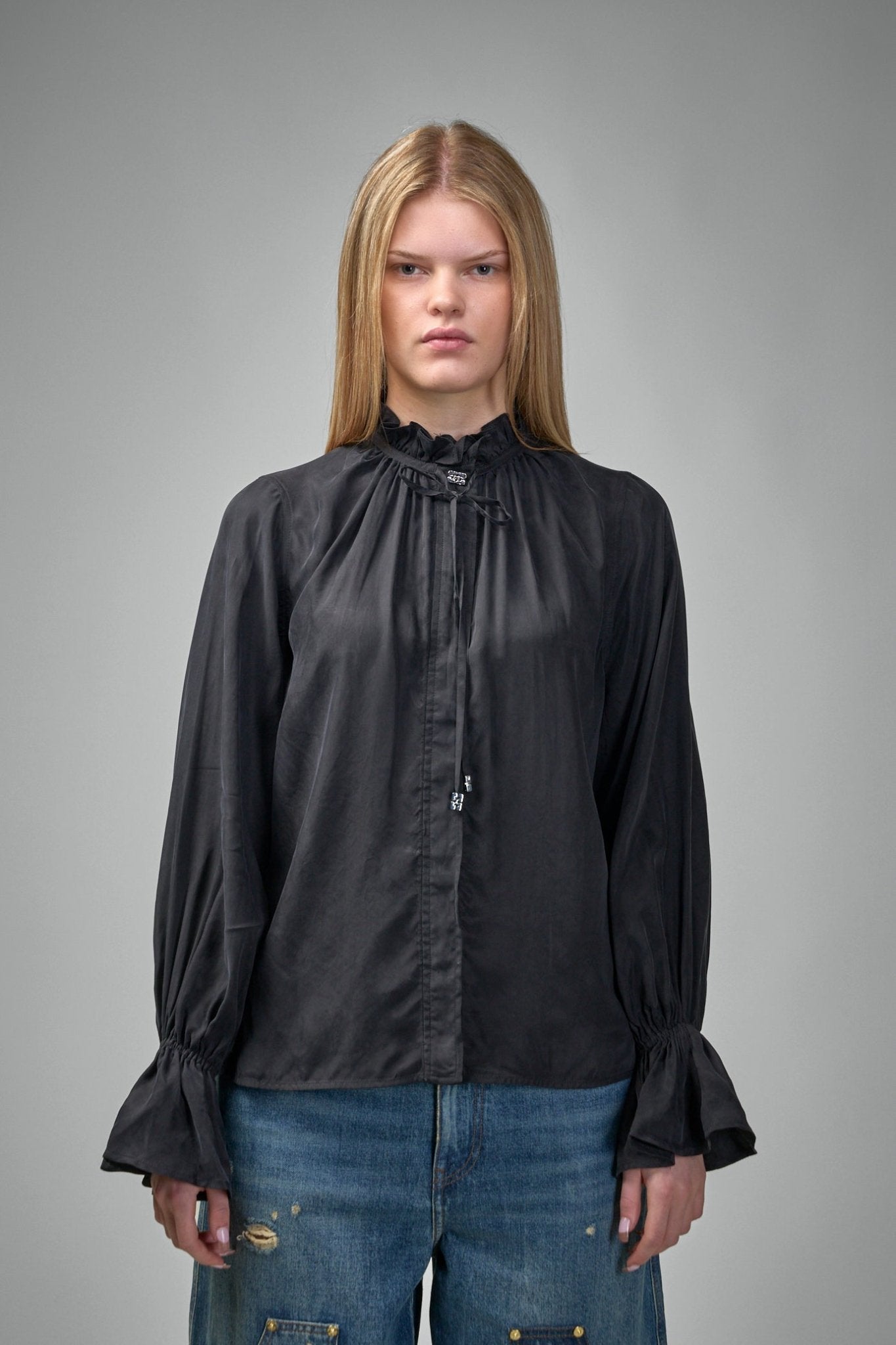 Fluid Cupro Tie Shirt
