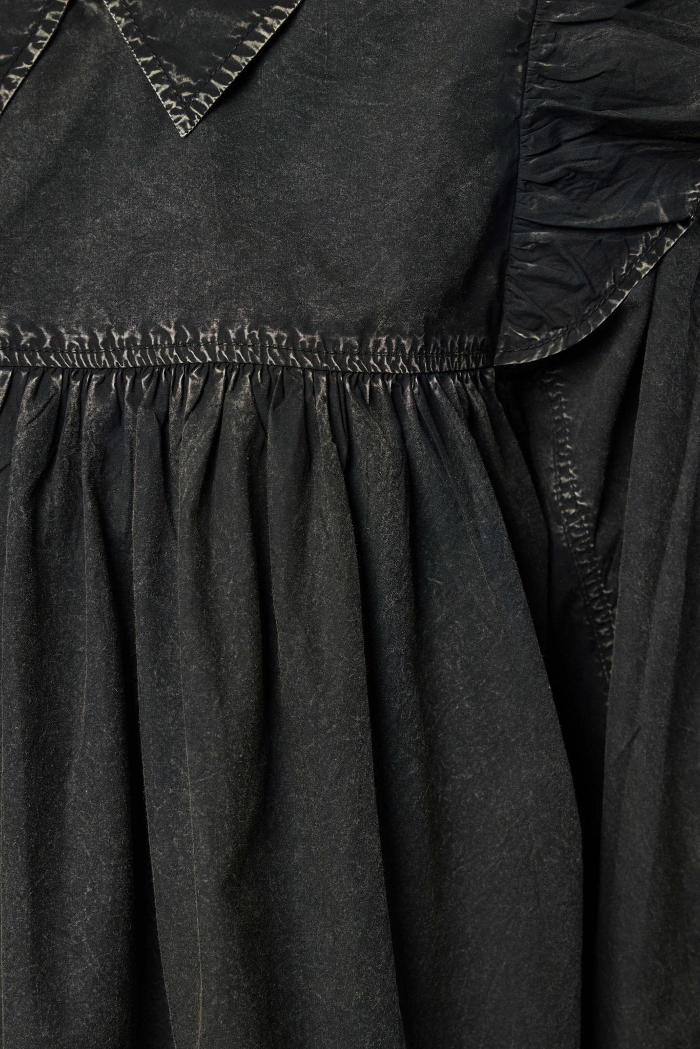Black Washed Frill Blouse