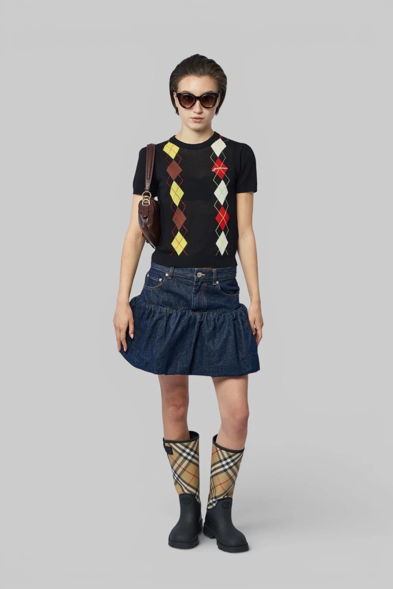 Light Cotton Argyle T-shirt