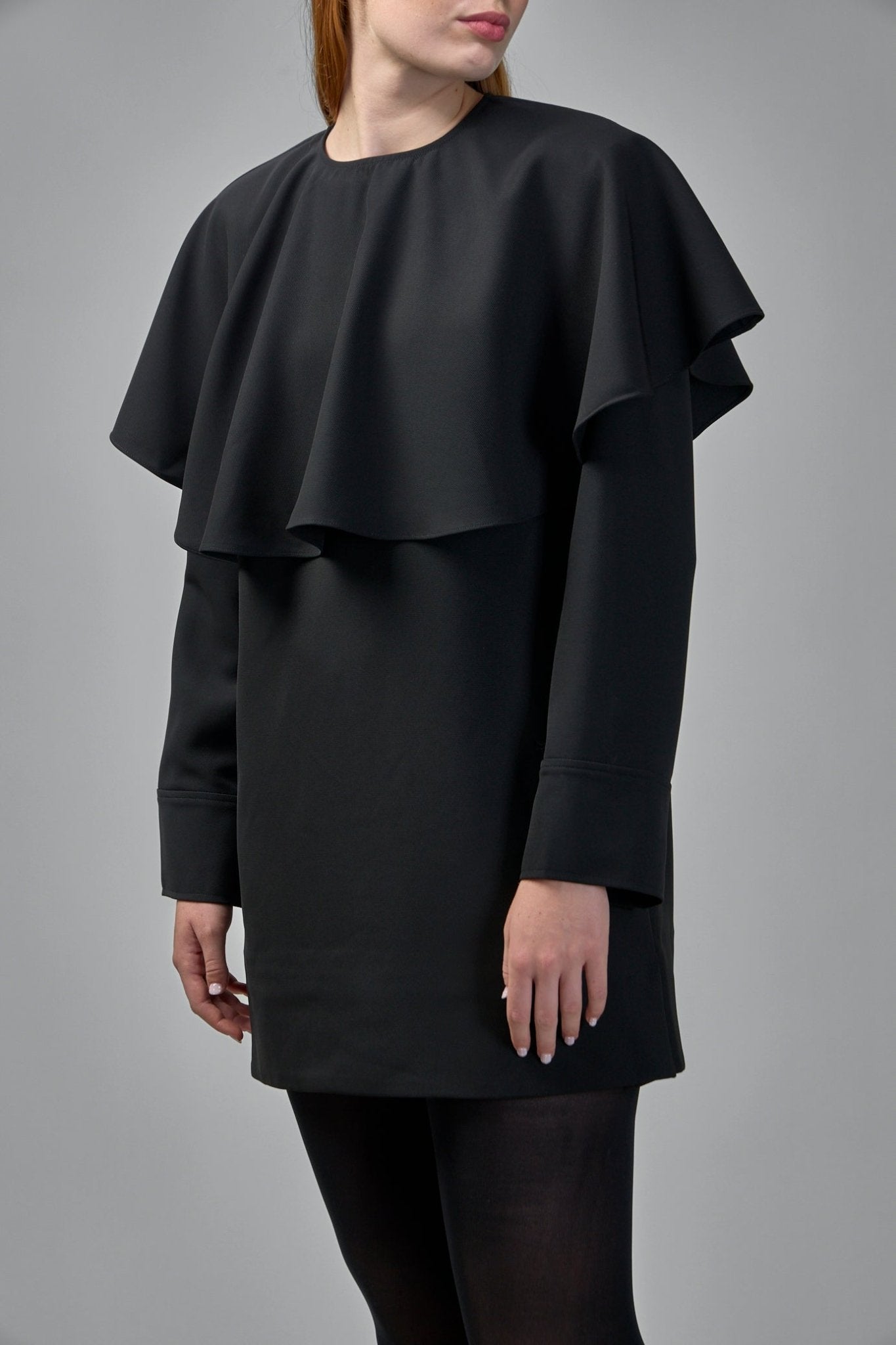 Light Twill Suiting Circle Collar Mini Dress