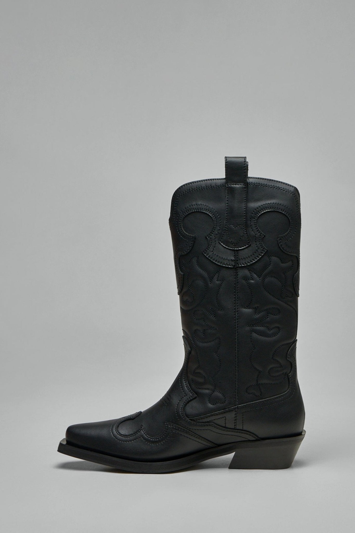 Mid Shaft Embroidered Western Boot