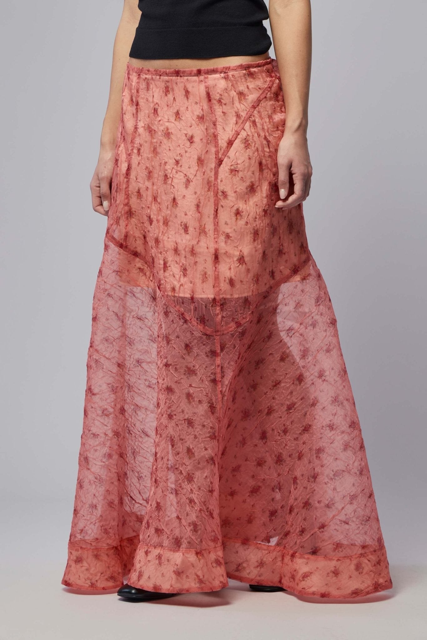 Shibori Organza Fluid Skirt