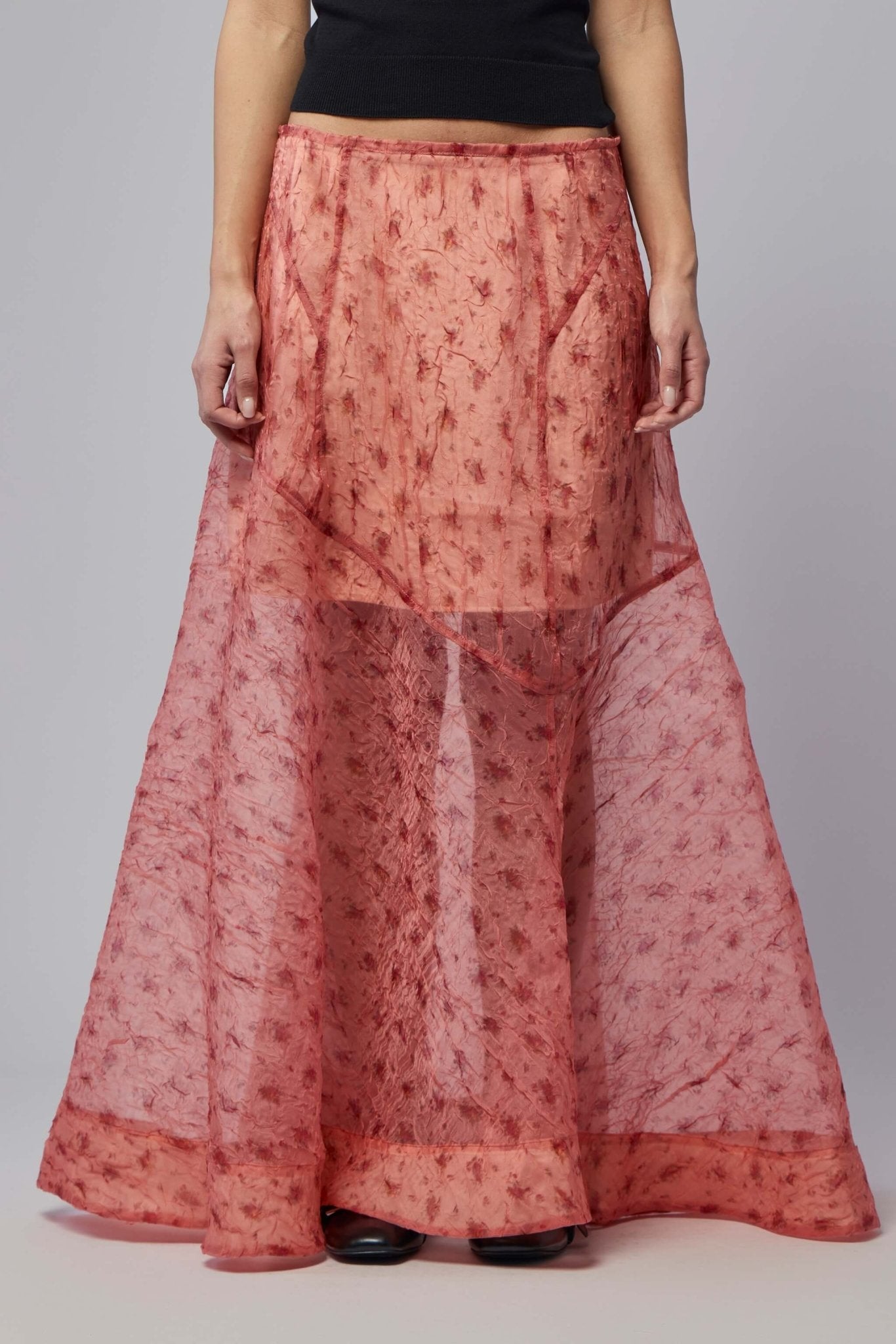 Shibori Organza Fluid Skirt
