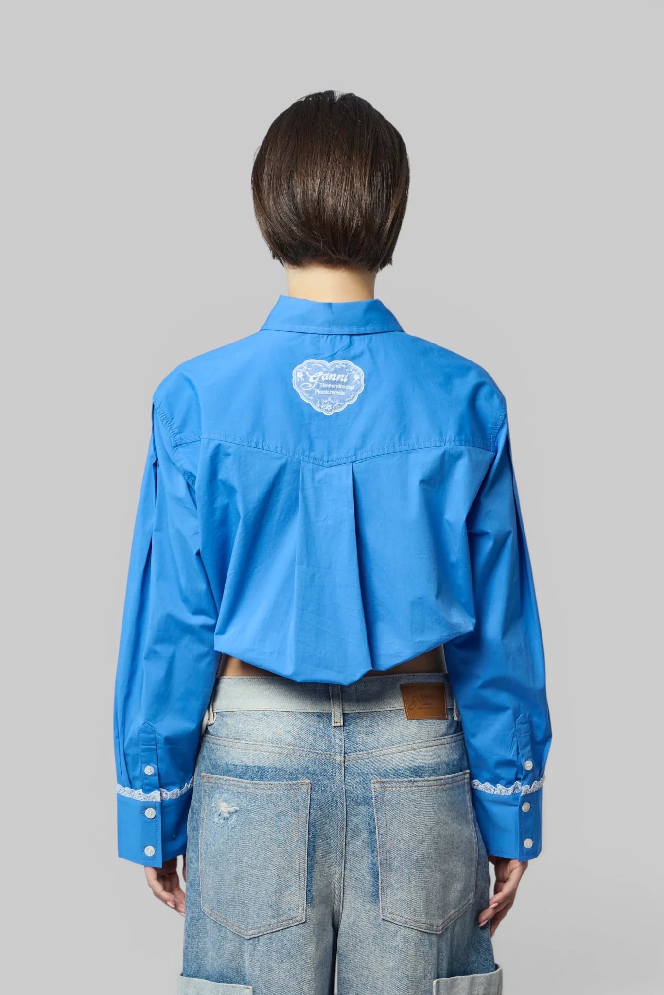 Stretch Cotton Cropped Bowling Shirt