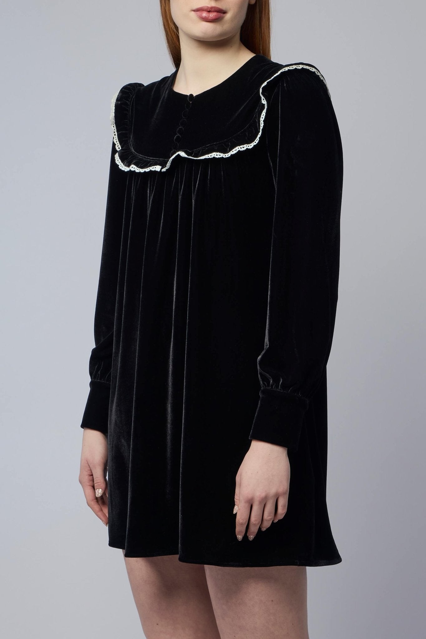 Ruffled Collar Mini Dress