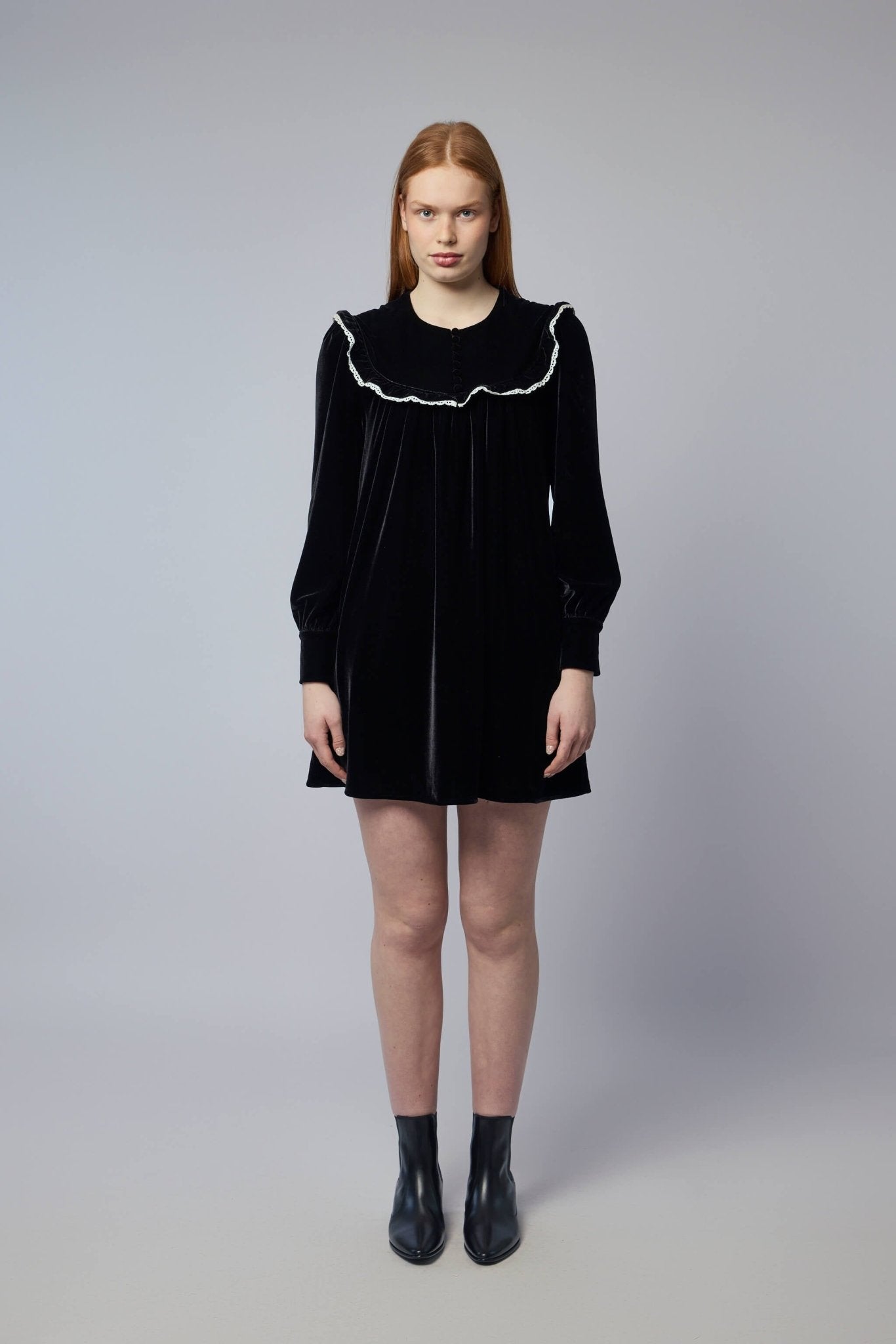 Ruffled Collar Mini Dress