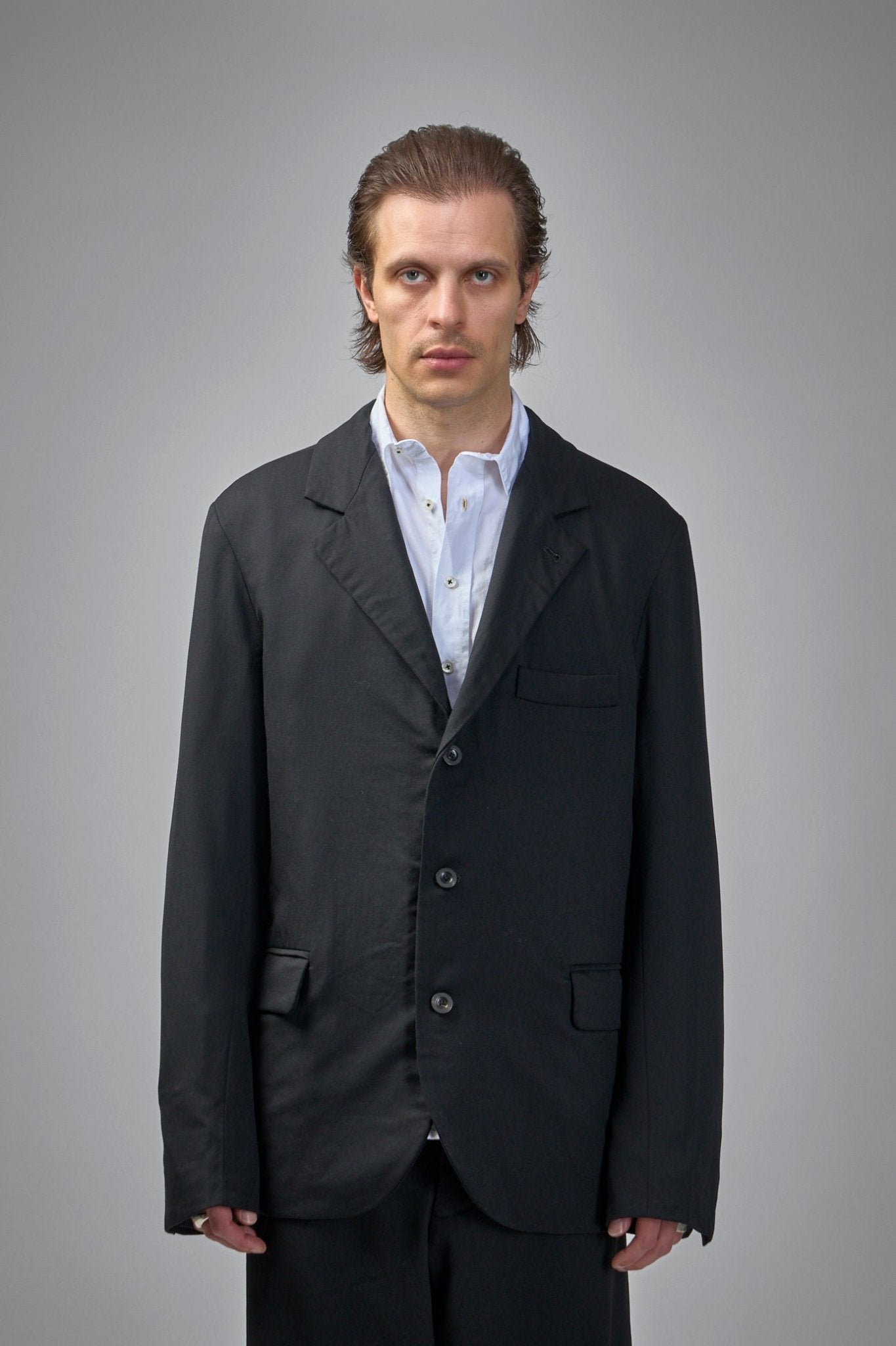 3-button Single-breasted Peak-lapel Hand Pad-stitched Jacket