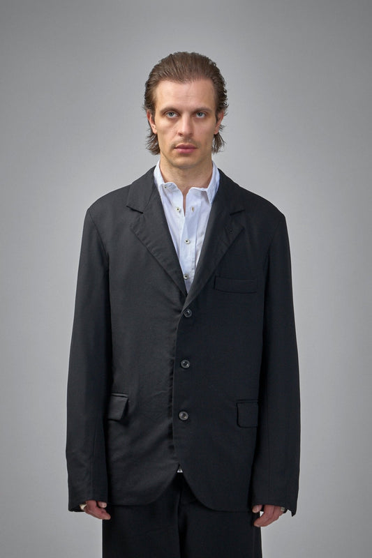 3-button Single-breasted Peak-lapel Hand Pad-stitched Jacket