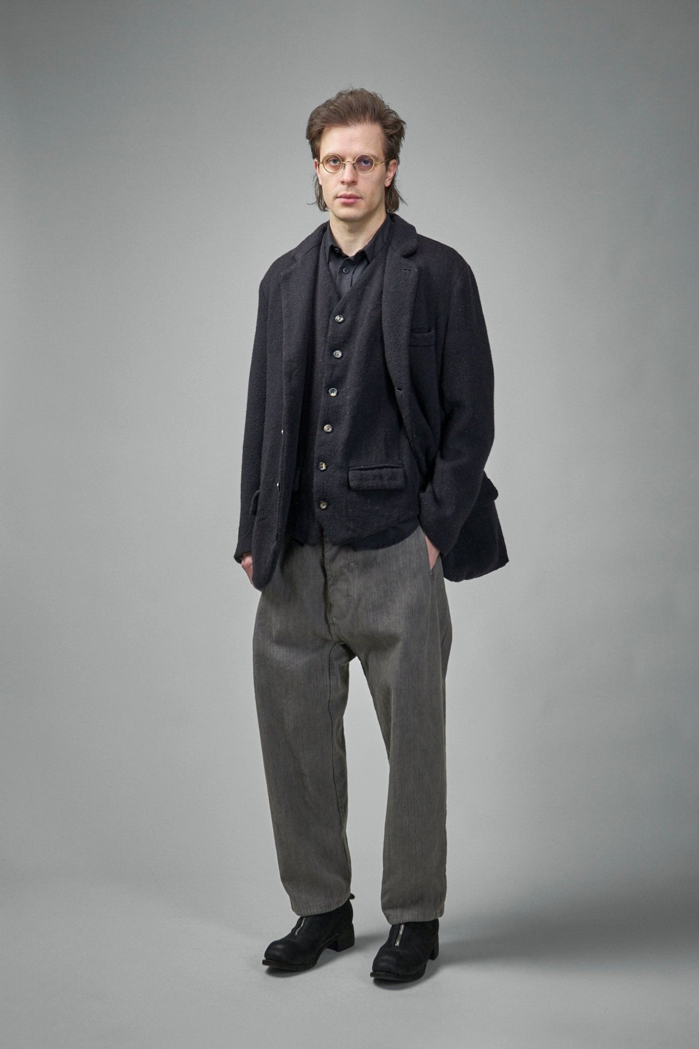 Extended Length Single-breasted 3 Button Jacket