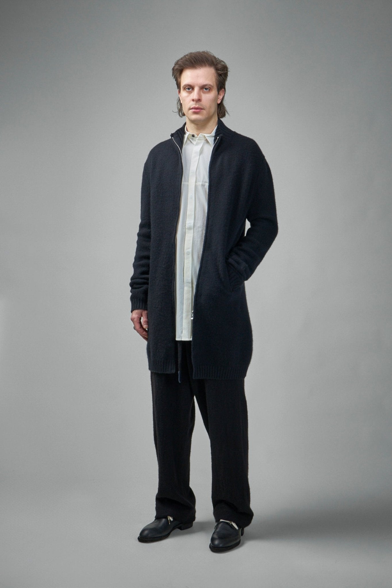 Pure Cariaggi Yarn Cashmere Long Knit Cardigan