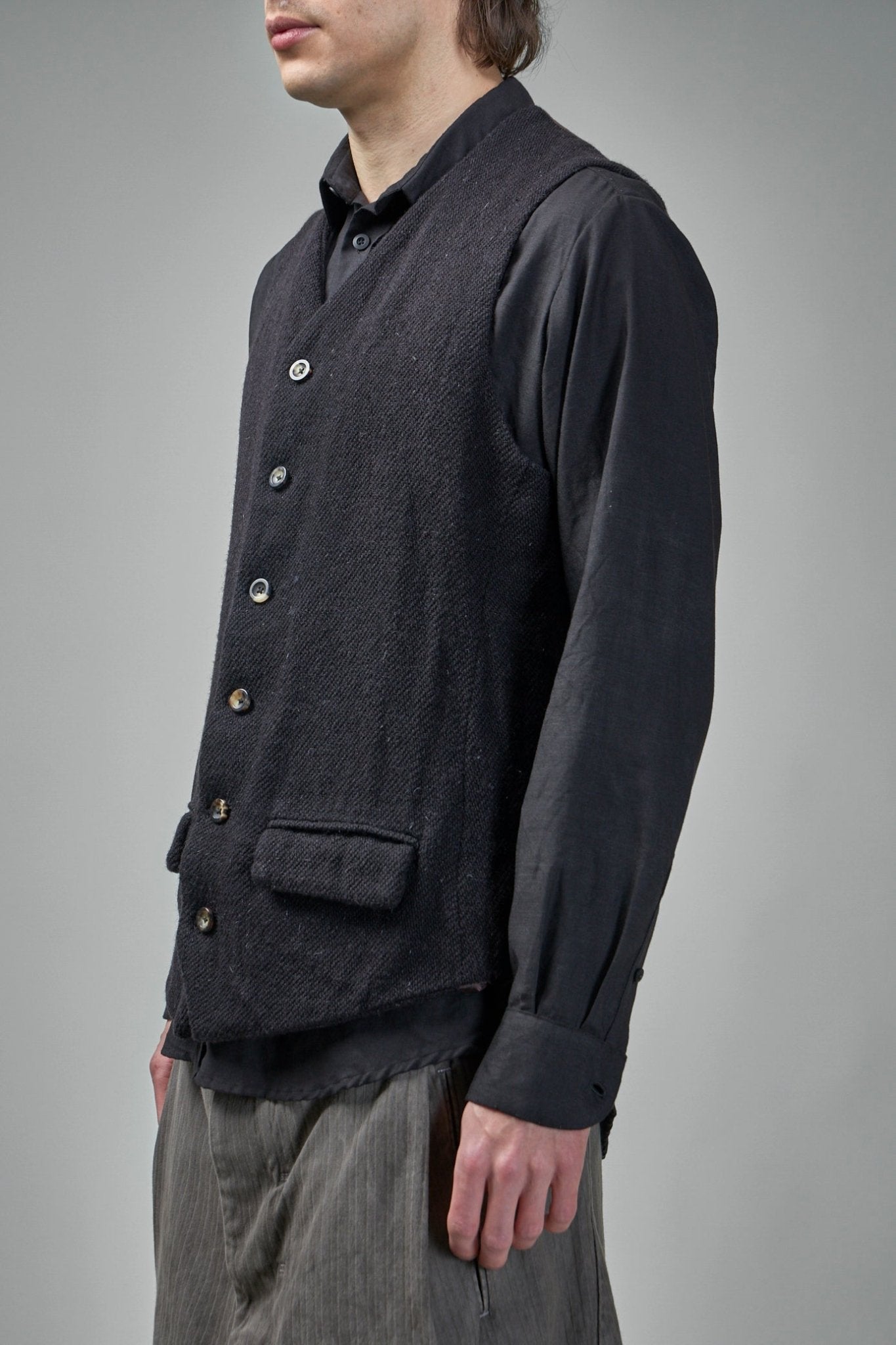 Single Breasted 6-Buttons Central, Single Vent Waistcoat