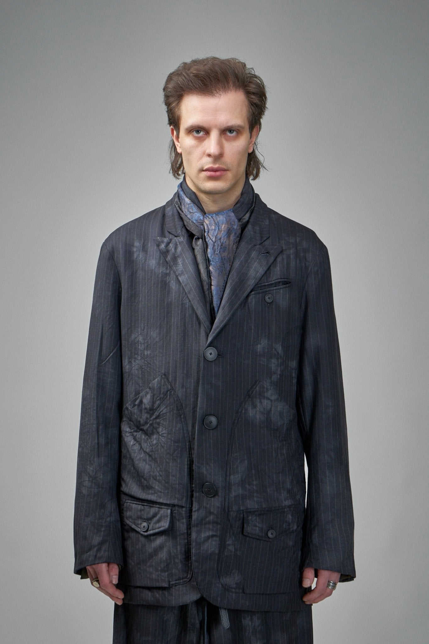 Single Breasted Coat Jacket With Patch Pockets