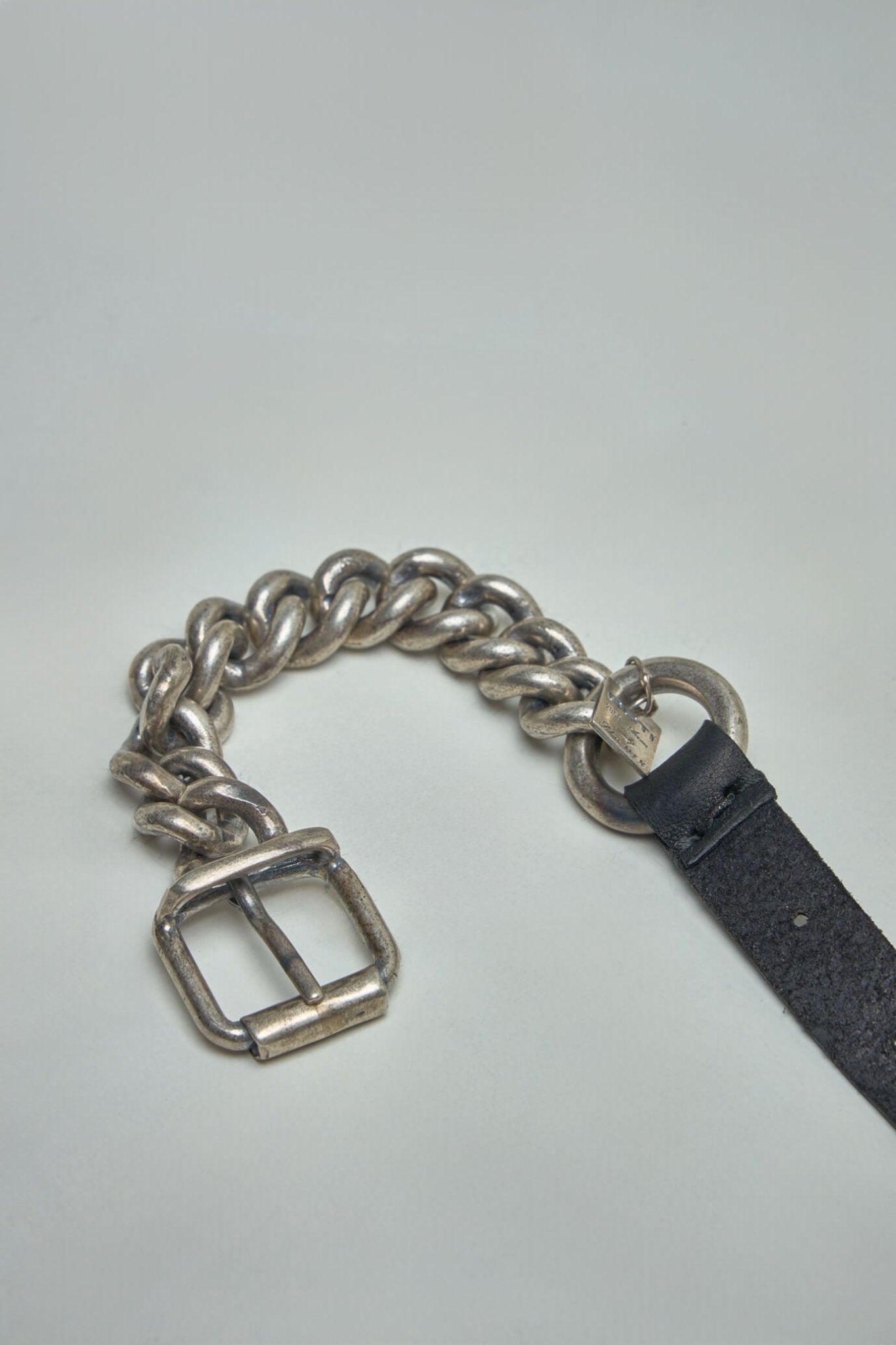 Chunky Chain Leather Bracelet