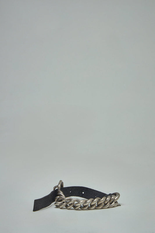 Chunky Chain Leather Bracelet