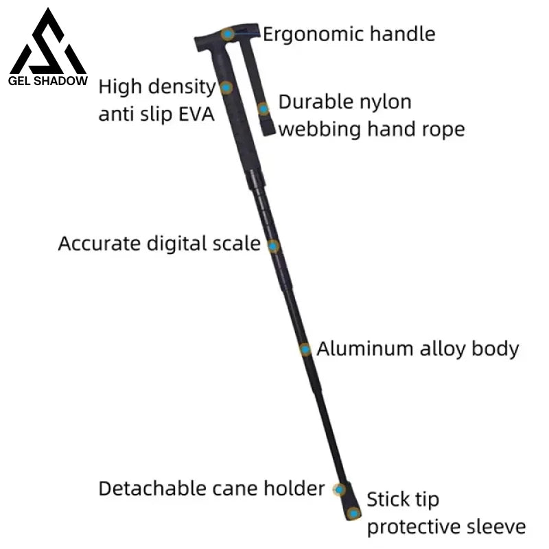 GS183 FOX Telescopic Hiking Pole with Self-Defense Baton