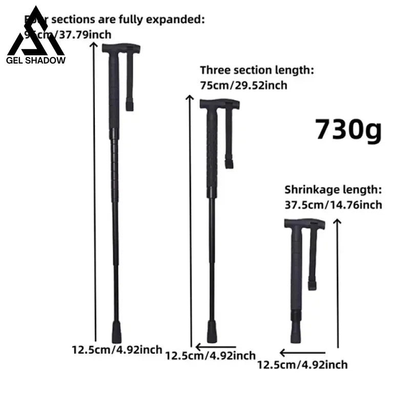 GS183 FOX Telescopic Hiking Pole with Self-Defense Baton