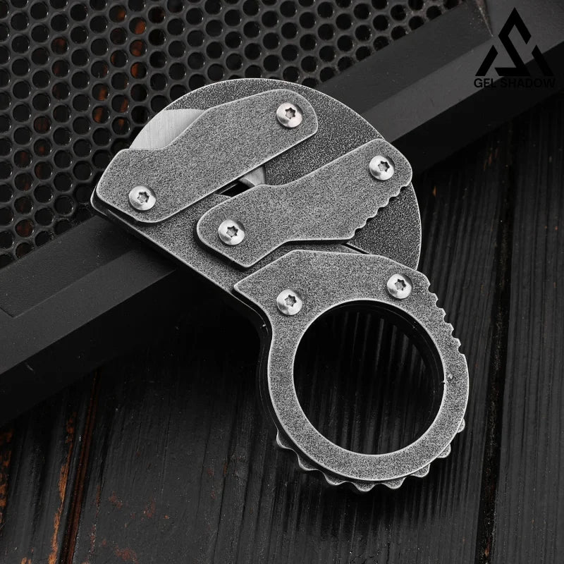 GS185 Eagle Beak Full Steel Folding Knife Gadget Ring Knife